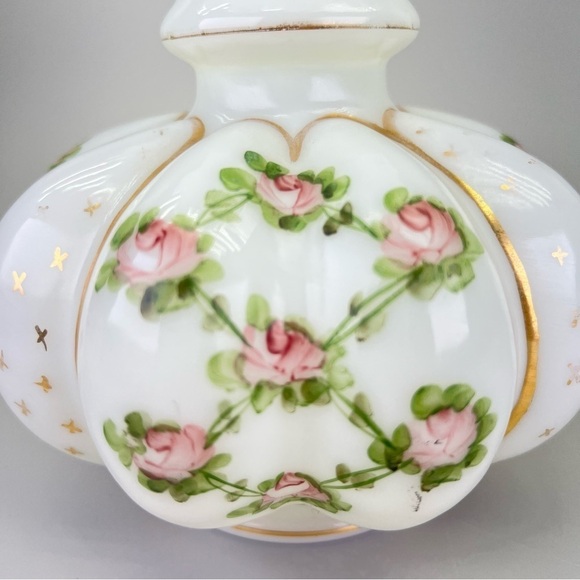 Rare Vintage Fenton Handpainted Melon Vase - Picture 10 of 13